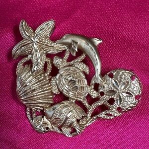 Beach Gold Metal Cluster Pendant ( not real gold)